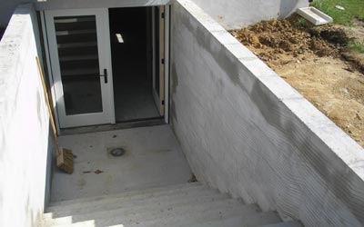 Concrete walkout basement - angle 2