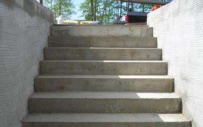 Concrete walkout basement, prior to seal coating